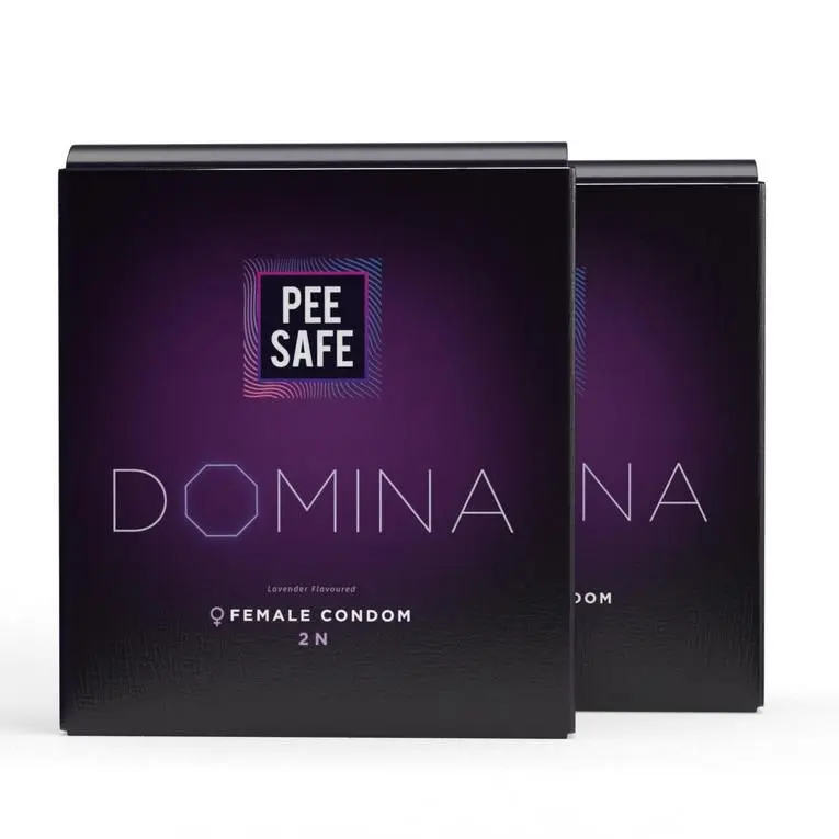 Pee Safe Domina Female Condom - Count 4 | With 4 Disposable bags