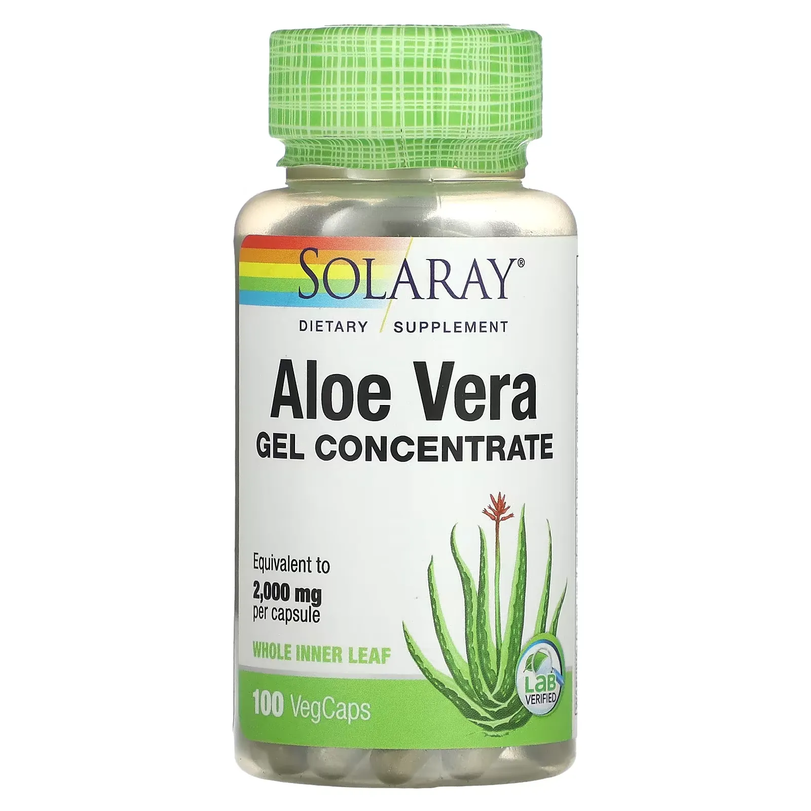 Aloe Vera Gel Concentrate, 2,000 mg, 100 VegCaps