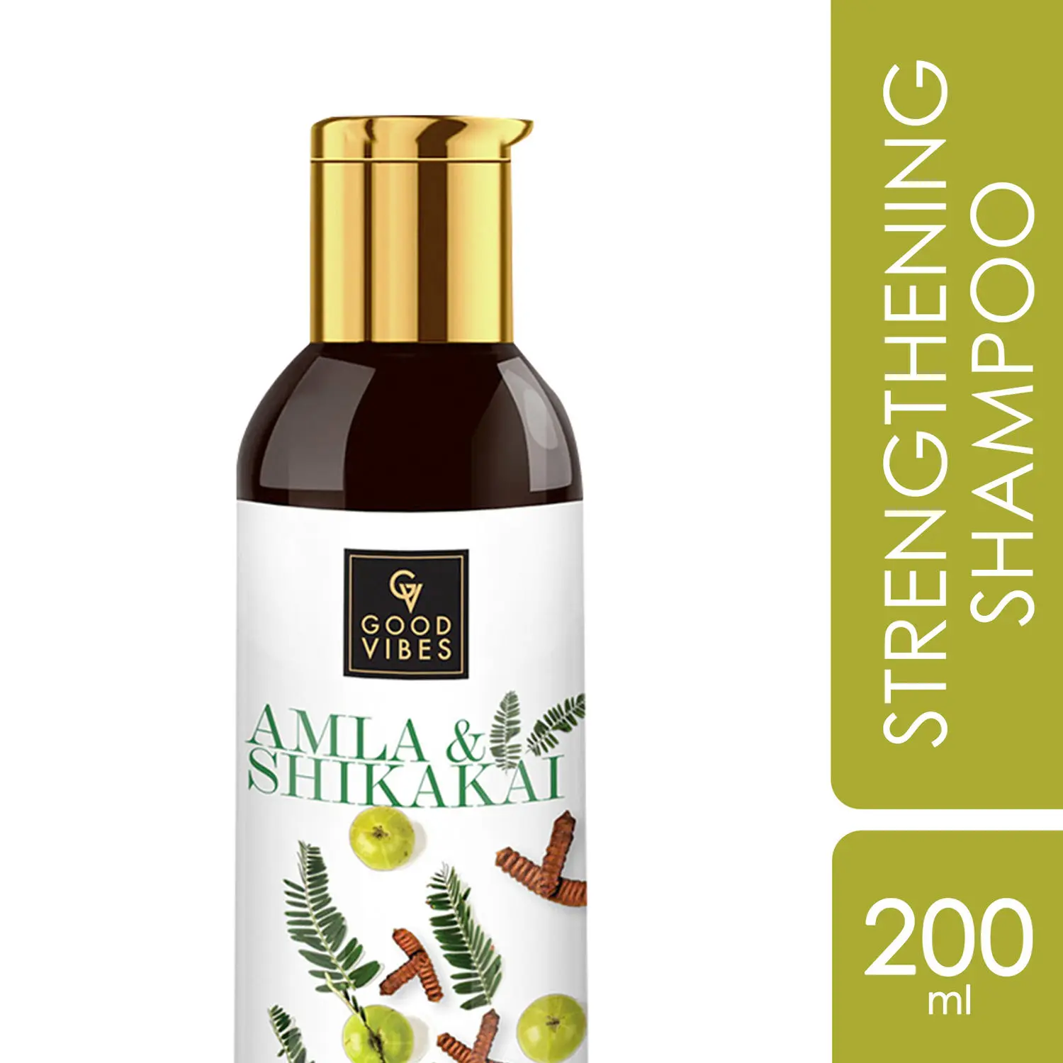 Good Vibes Amla Shikakai Strengthening Shampoo | Hair Growth, Adds Shine | No Parabens, No Animal Testing (200 ml)