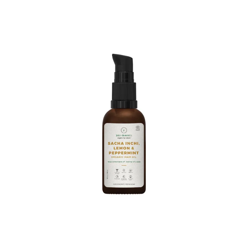 Juicy Chemistry Sacha Inchi, Lemon & Peppermint Organic Hair Serum-For Dandruff & itchy Scalp