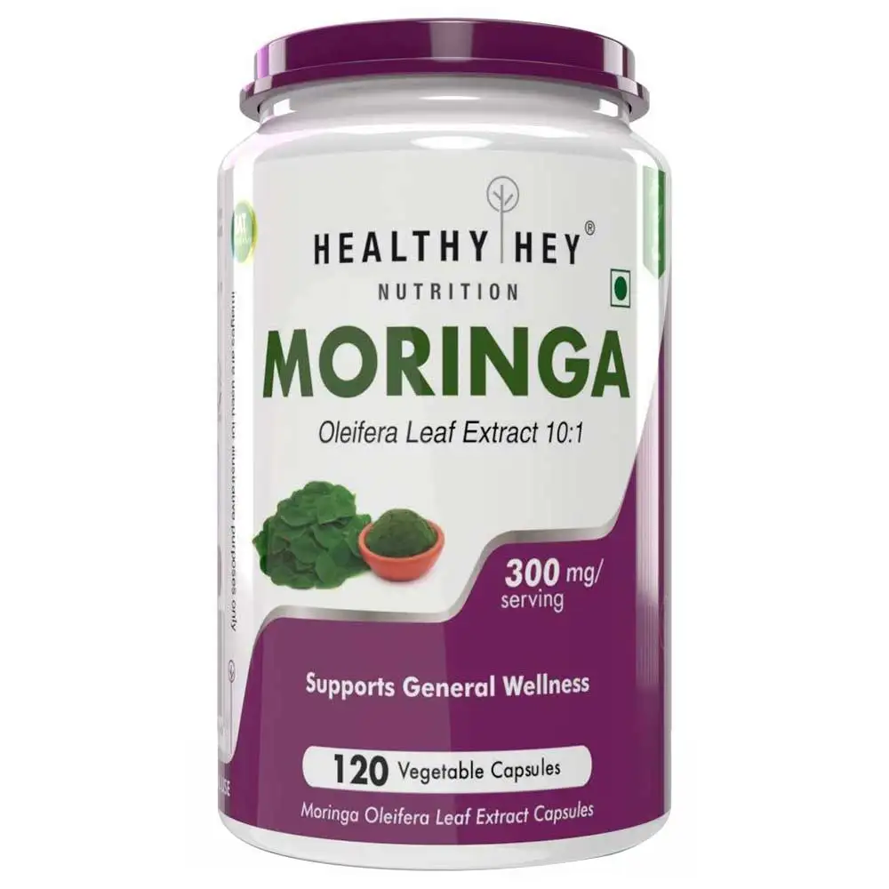 HealthyHey Nutrition Moringa Oleifera Leaf Extract,  120 capsules