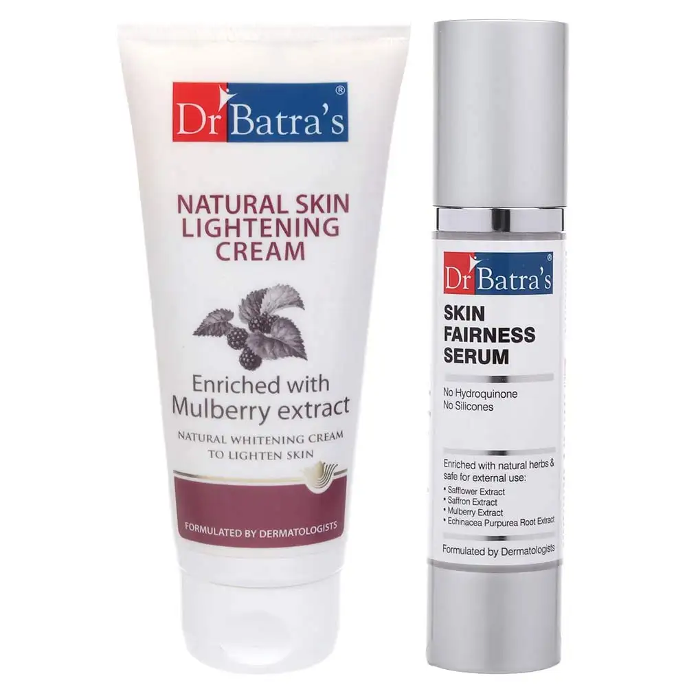 Dr Batra's Natural Skin Lightening Cream & Skin Fairness Serum Combo,  2 Piece(s)/Pack  for All Types of Skin