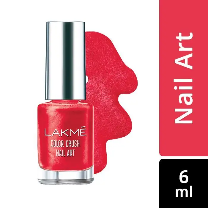 Lakme Color Crush Nail Art - Vermilion Red M4 (6 ml)