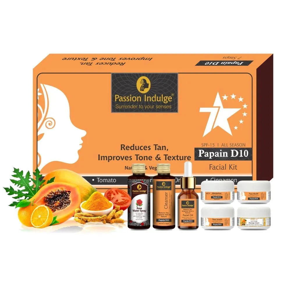 Passion Indulge SPF-15 Papain D10 Tan 7 Star Facial Kit (Buy 1 Get 1 Free)