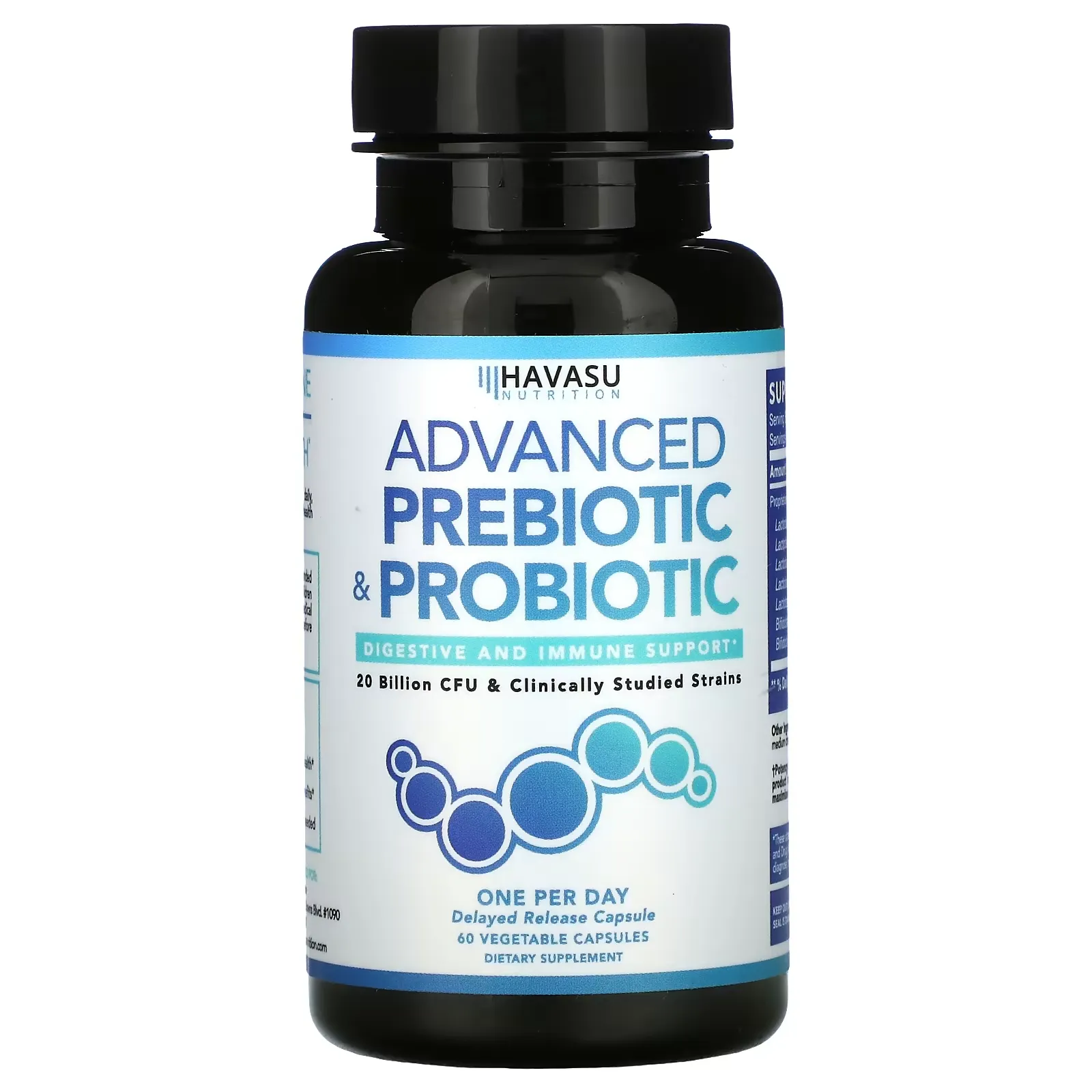 Advanced Prebiotic & Probiotic, 20 Billion CFU, 60 Vegetable Capsules