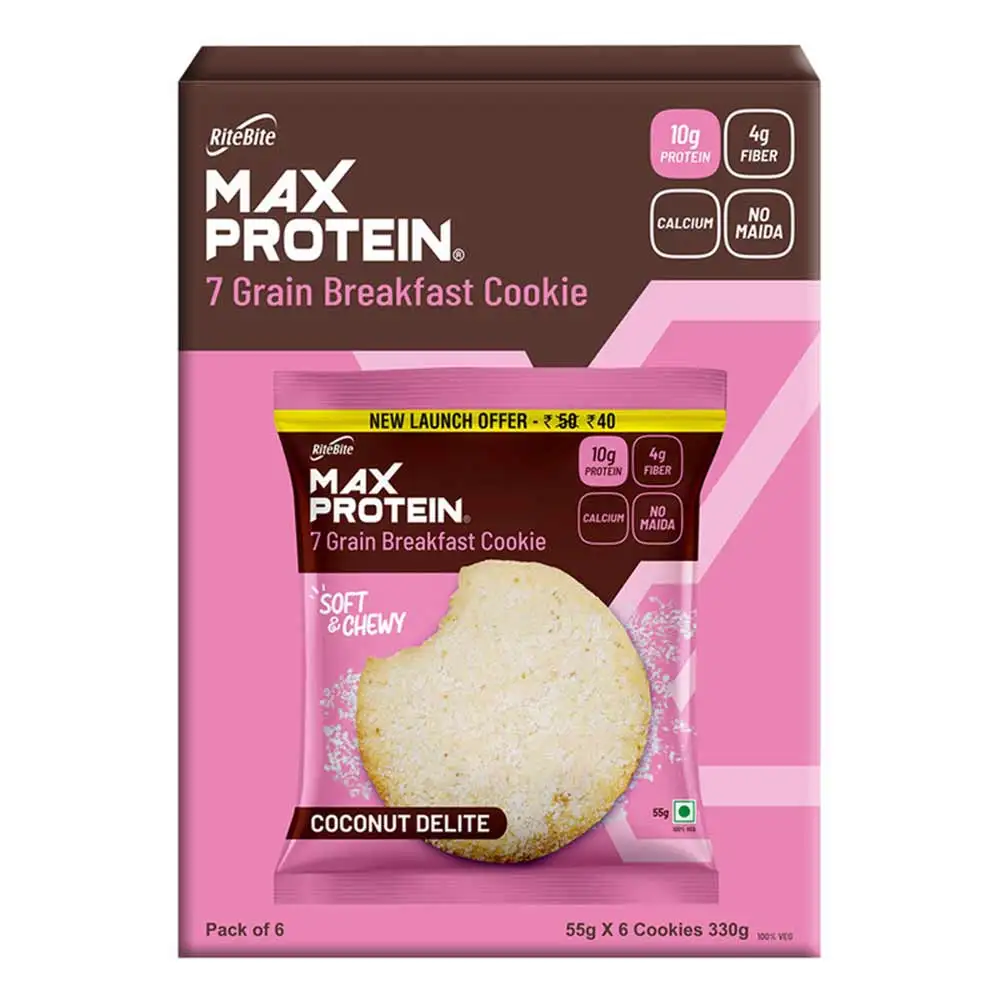 RiteBite Max Protein Cookies,  6 Piece(s)/Pack  Coconut Delite