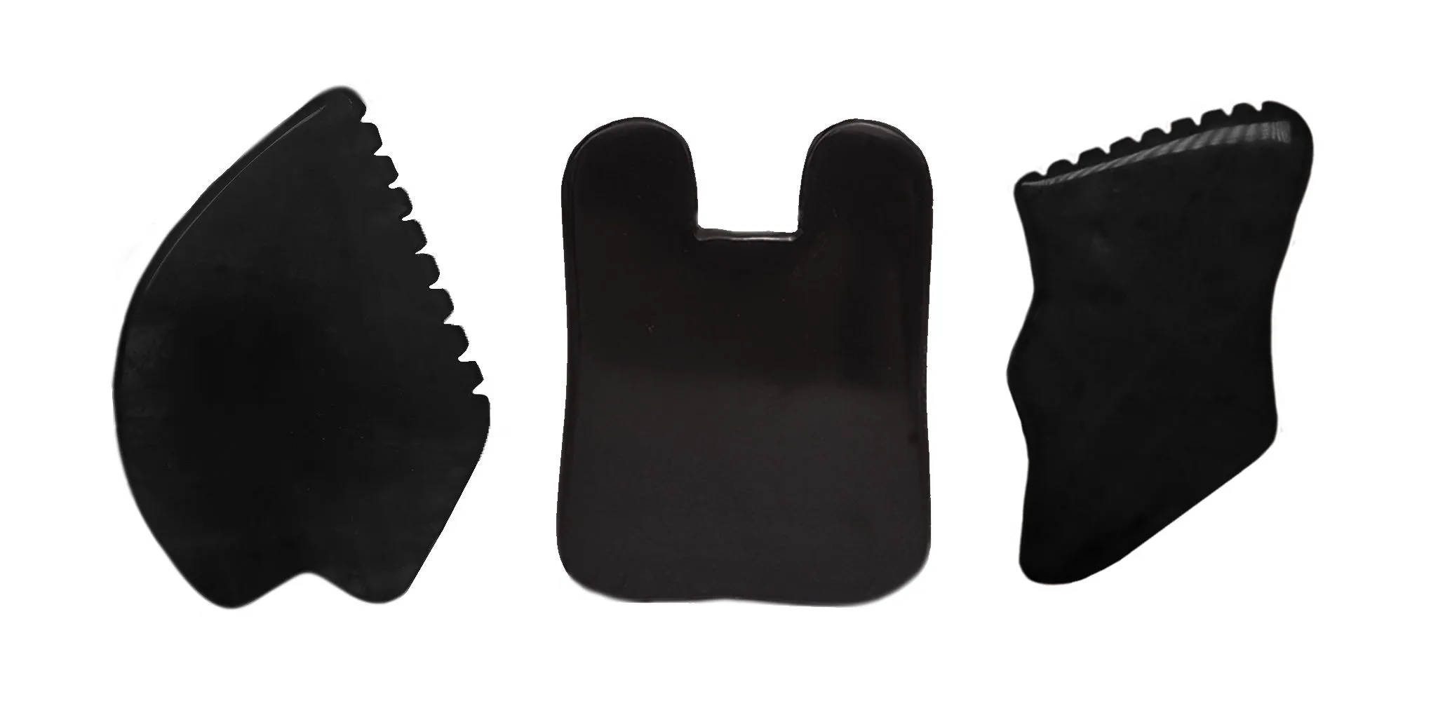 Getmecraft Black Obsidian Leaf, Rabbit Ear And Teeth Edge Shape Gua Sha Massage Tool Set