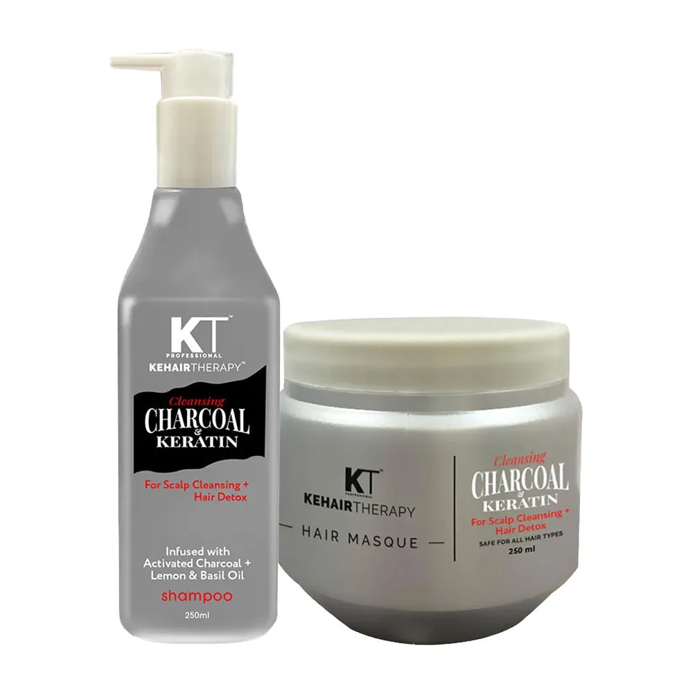 KT Professional Charcoal Keratin Shampoo & Mask(2 Set)