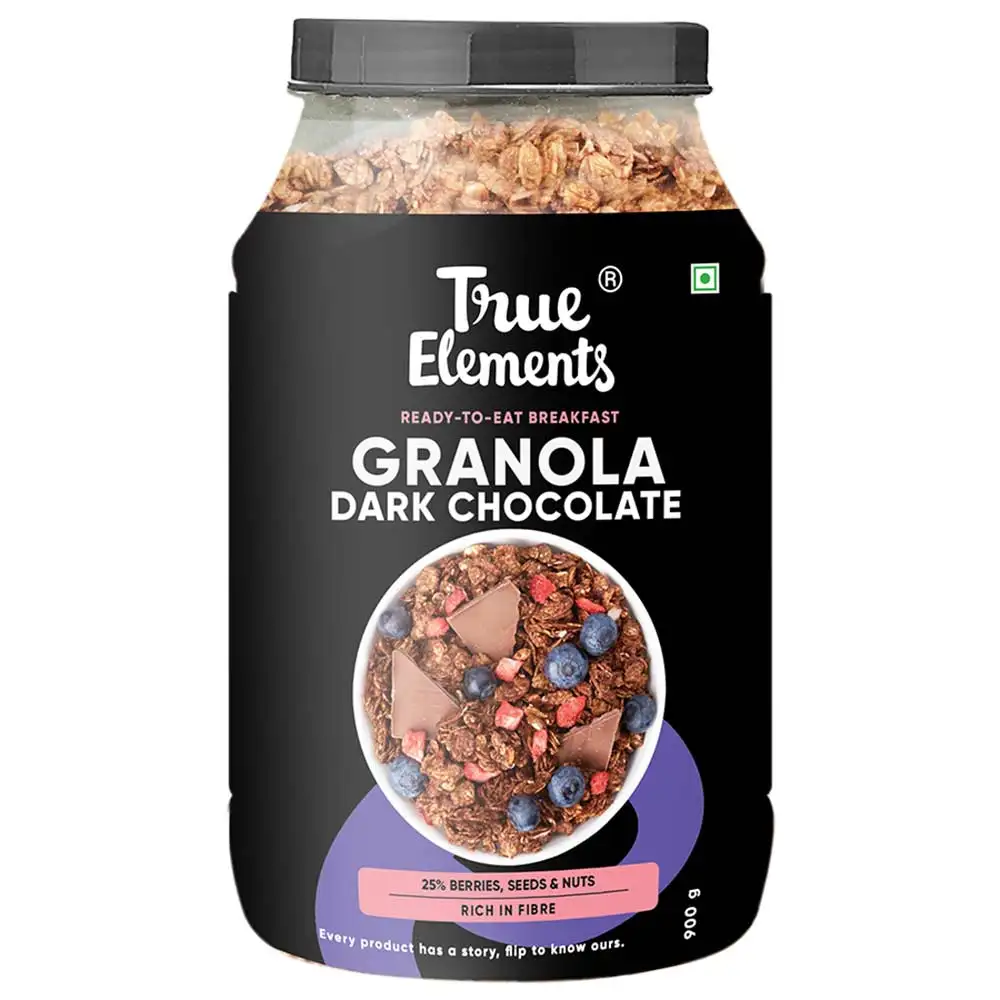 True Elements Baked Granola,  Almonds & Dark Chocolate  0.900 kg