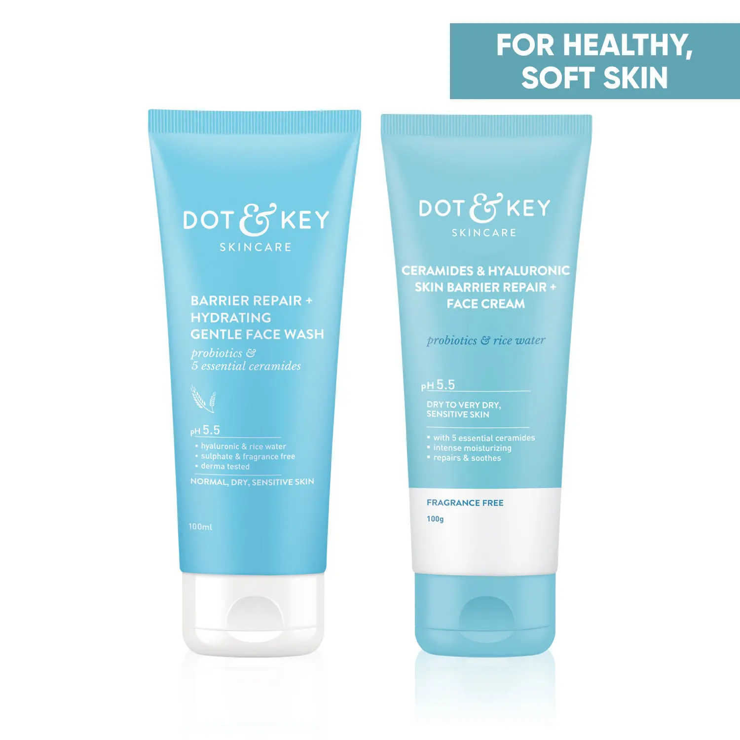 Dot & Key Cermaides & Hyaluronic Barrier Repair Essentials Duo|Face wash, Face cream