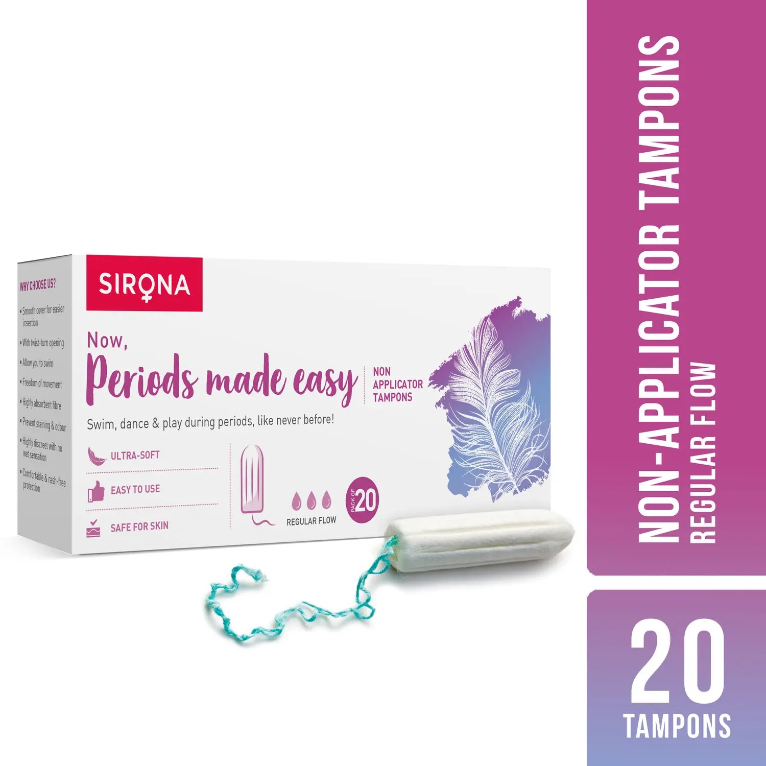 Sirona Periods made easy Applicator Tampon (Regular Flow) - 20 Tampon