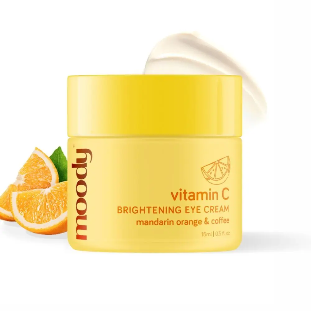 Moody VITAMIN C BRIGHTENING EYE CREAM Mandarin Orange & Coffee | Treats Dark Circles | Anti-Ageing Eye Cream (15 ml)