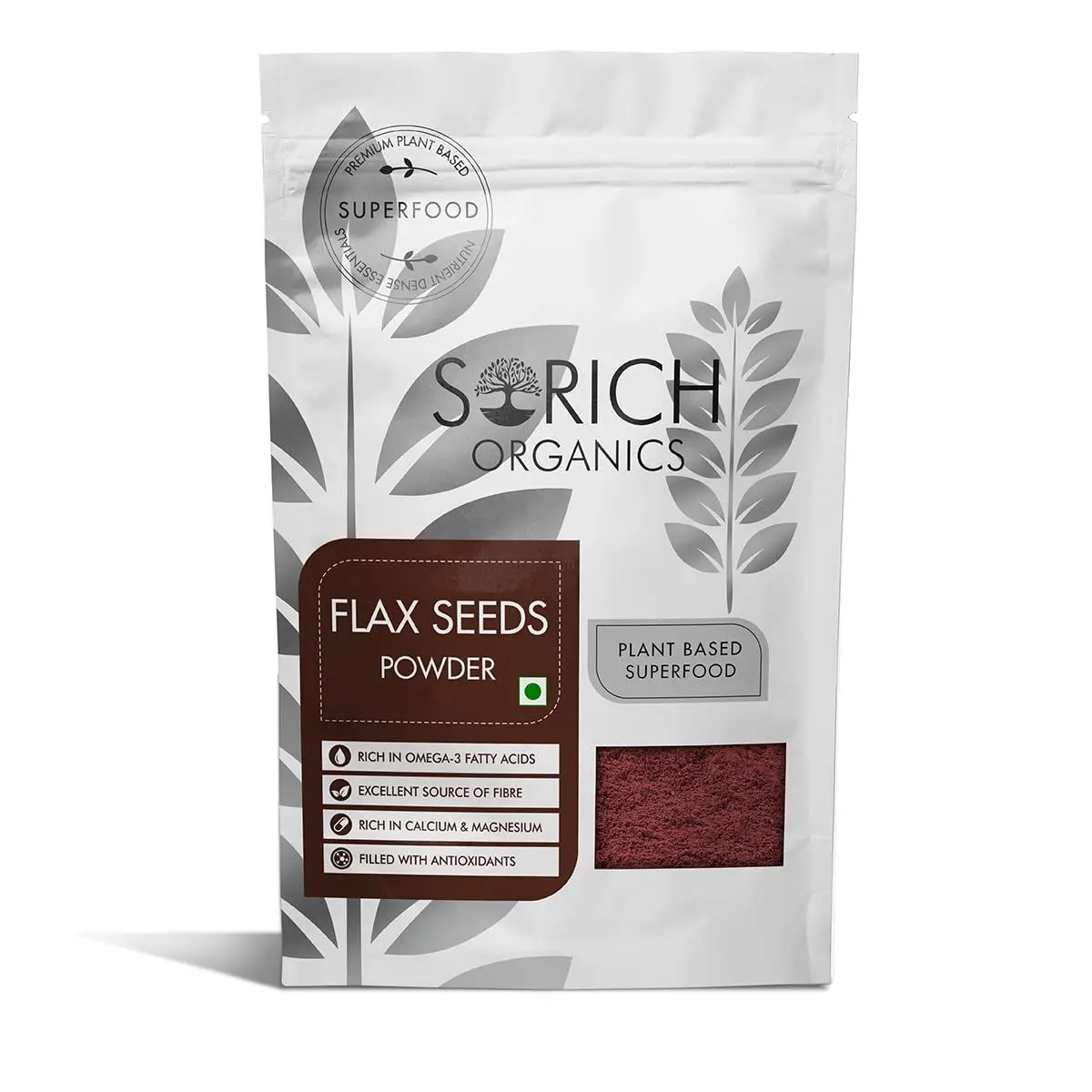 Sorich Organics Cold Milled Organic Flax Seeds Powder / Alsi Powder / Rich in Fibre, Omega 3 - 400 Gm