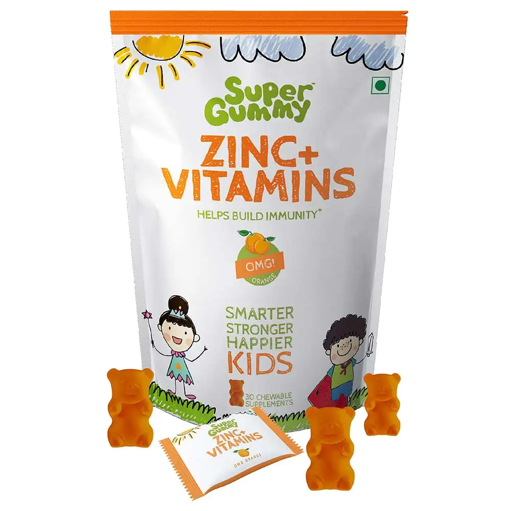 Super Gummy Zinc + Vitamins Orange,  30 gummies