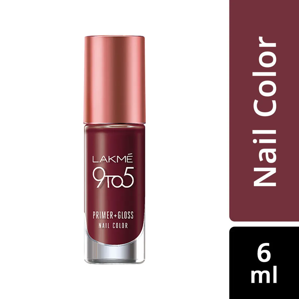 Lakme 9 to 5 Primer + Gloss Nail Color - Mulberry Bush