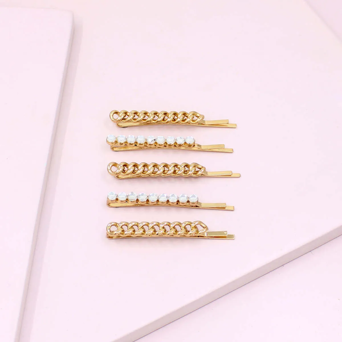 Runway Ritual Chain Gold Hair Clip Set