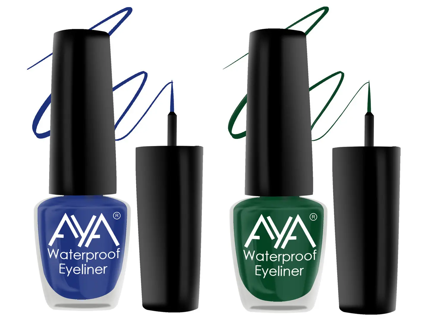 AYA 24 Hrs Long Lasting & Waterproof Eyeliner, Set of 2 Metallic Green and Metallic Blue