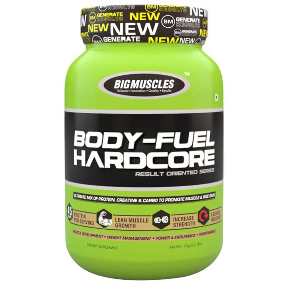 Big Muscles Body Fuel Hardcore,  2.2 lb  Strawberry