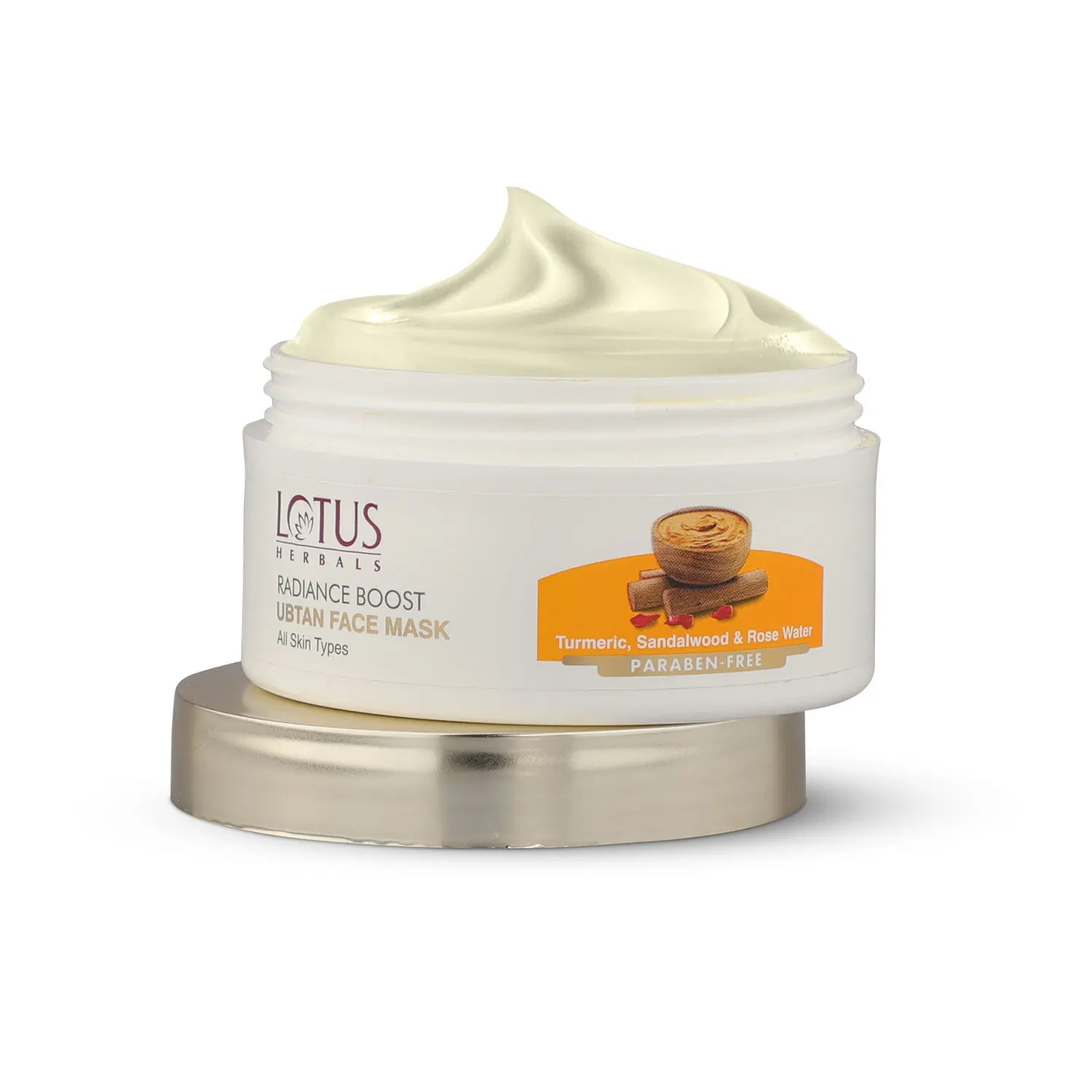 Lotus Herbals Radiance Boost Ubtan Face Mask | Turmeric, Sandalwood and Rose Water | Glowing Skin |Reducing Dark Spots | Paraben free |Mineral Oil Free | 100gm