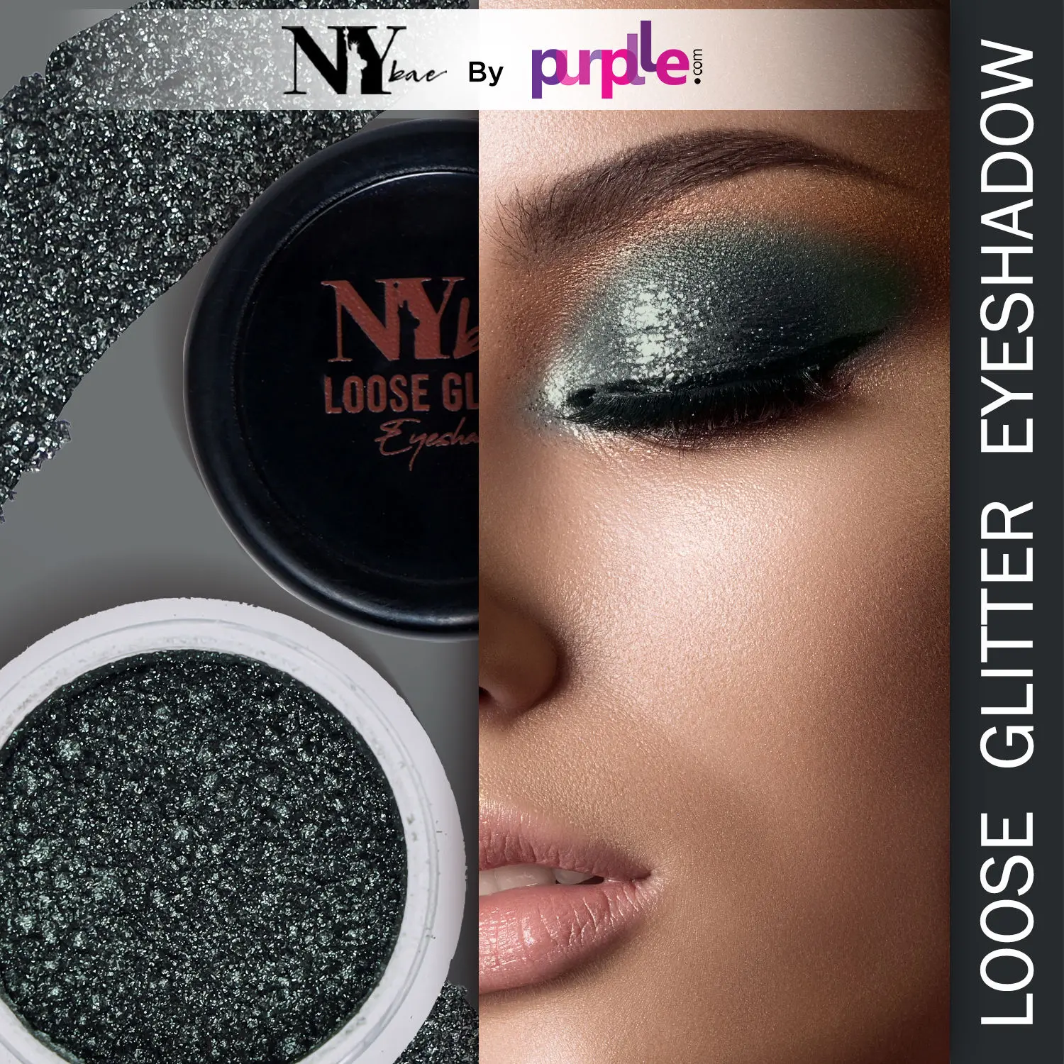 NY Bae Loose Glitter Eyeshadow - Emerald Green 12 (2 g) | Rich Glitter Finish | Enriched with Oils & Fruit Extract | Super Pigmented | Long lasting | Easy To Use | Cruelty Free