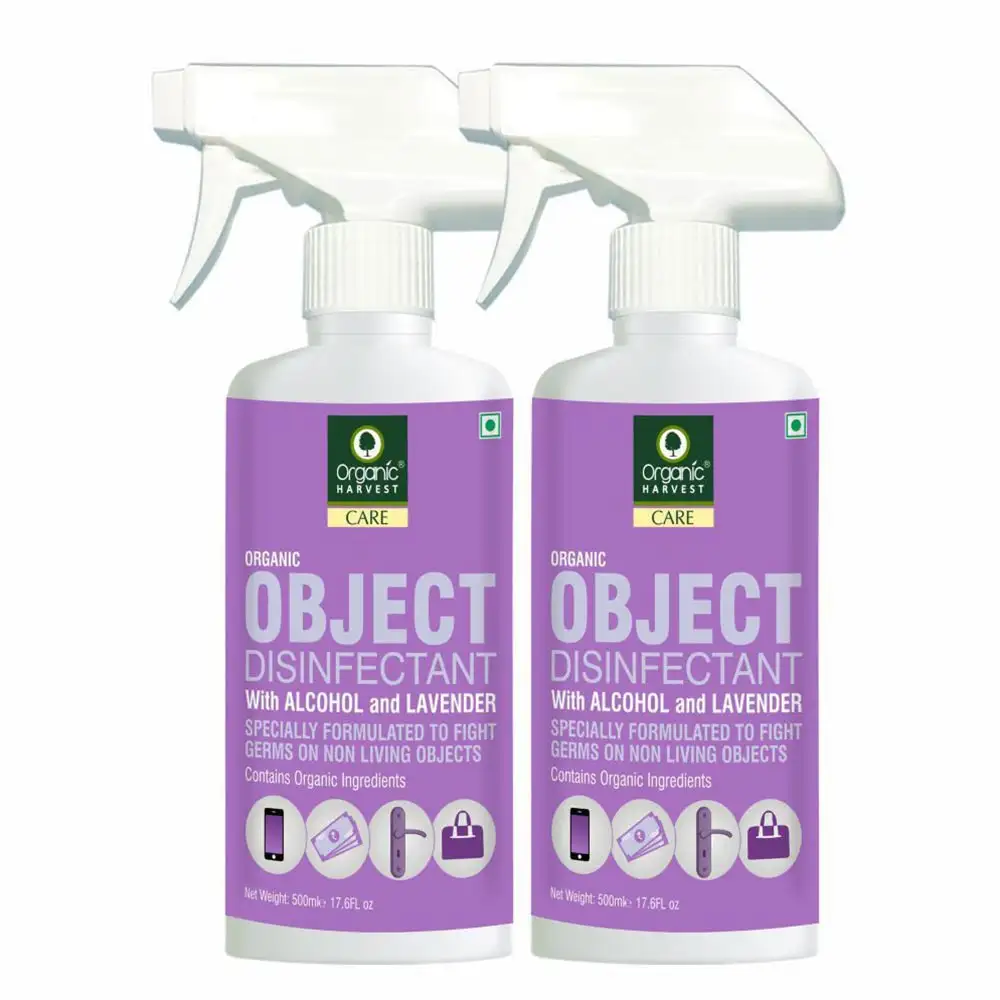 Organic Harvest Object Disinfectant,  Alcohol & Lavender  500 ml  Protection from Germs (Pack of 2)