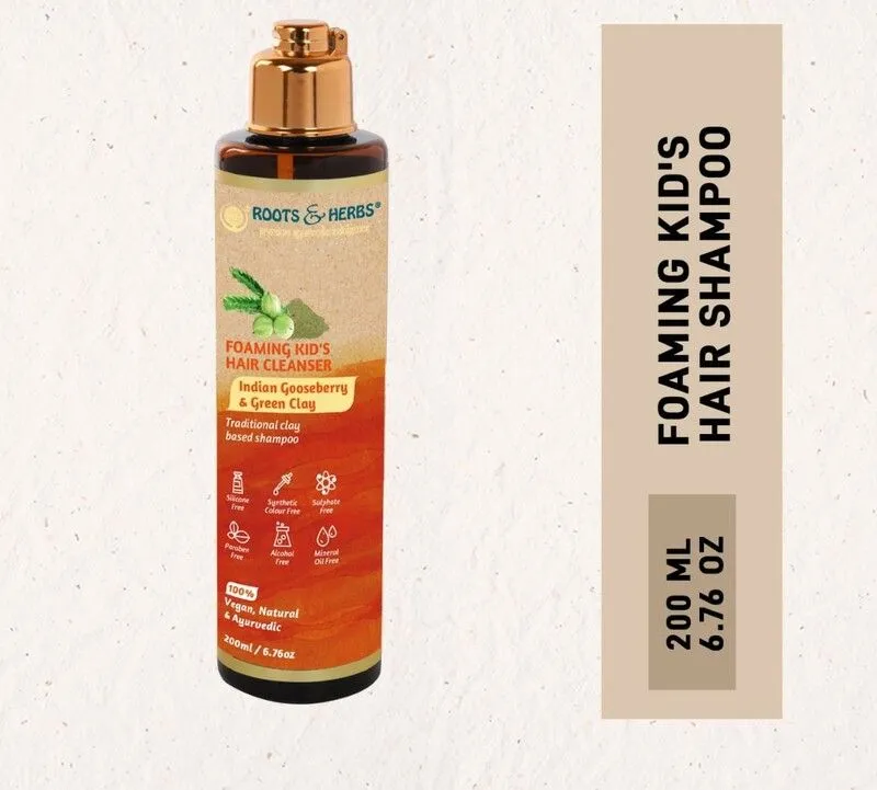 Roots & Herbs Indian Gooseberry & Green Clay Foaming Kids Hair Cleanser