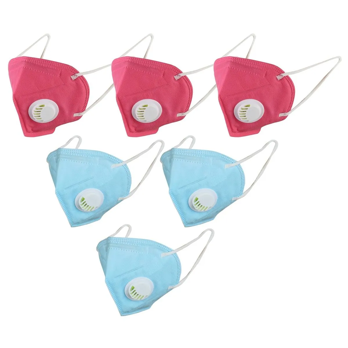 OOMPH Pack Of 6 Kn95/n95 Anti-pollution Reusable 5 Layer Mask Color: Blue,pink