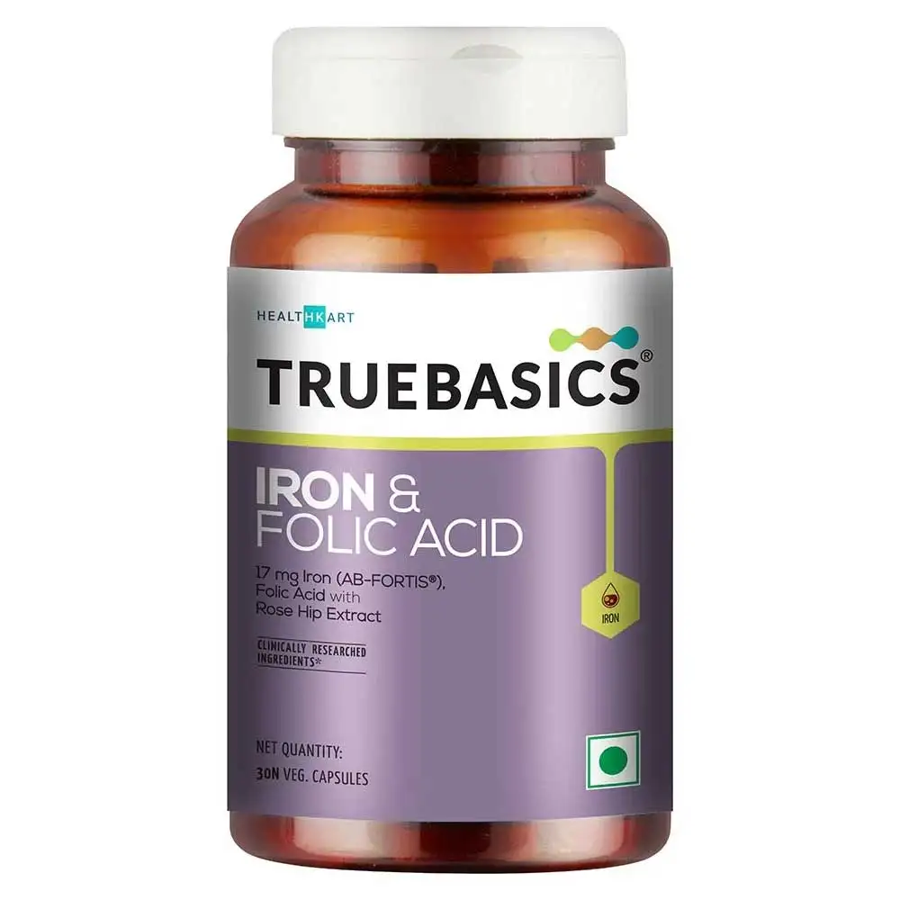 TrueBasics Iron and Folic Acid OP,  30 capsules