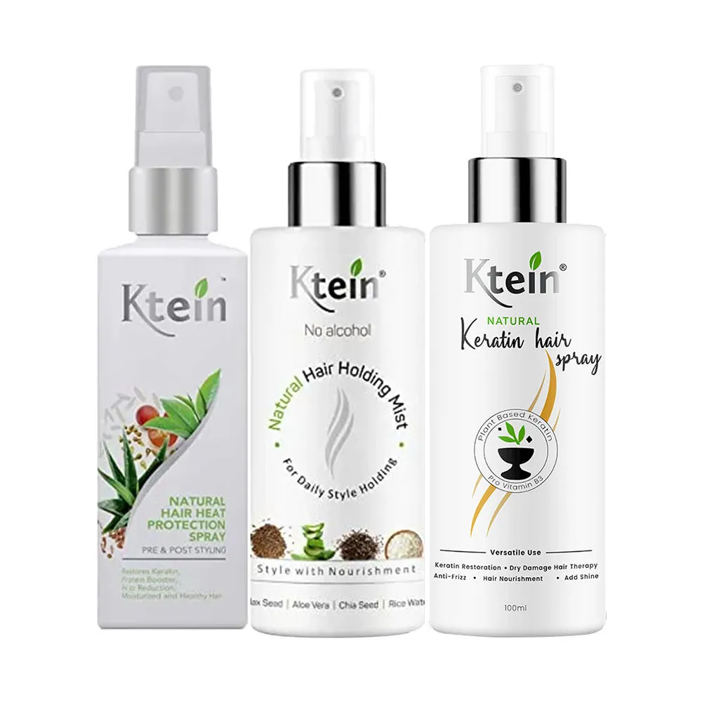 Ktein Natural Hair Heat Protection Spray + Hair Holding Spray + Keratin Hair Spray