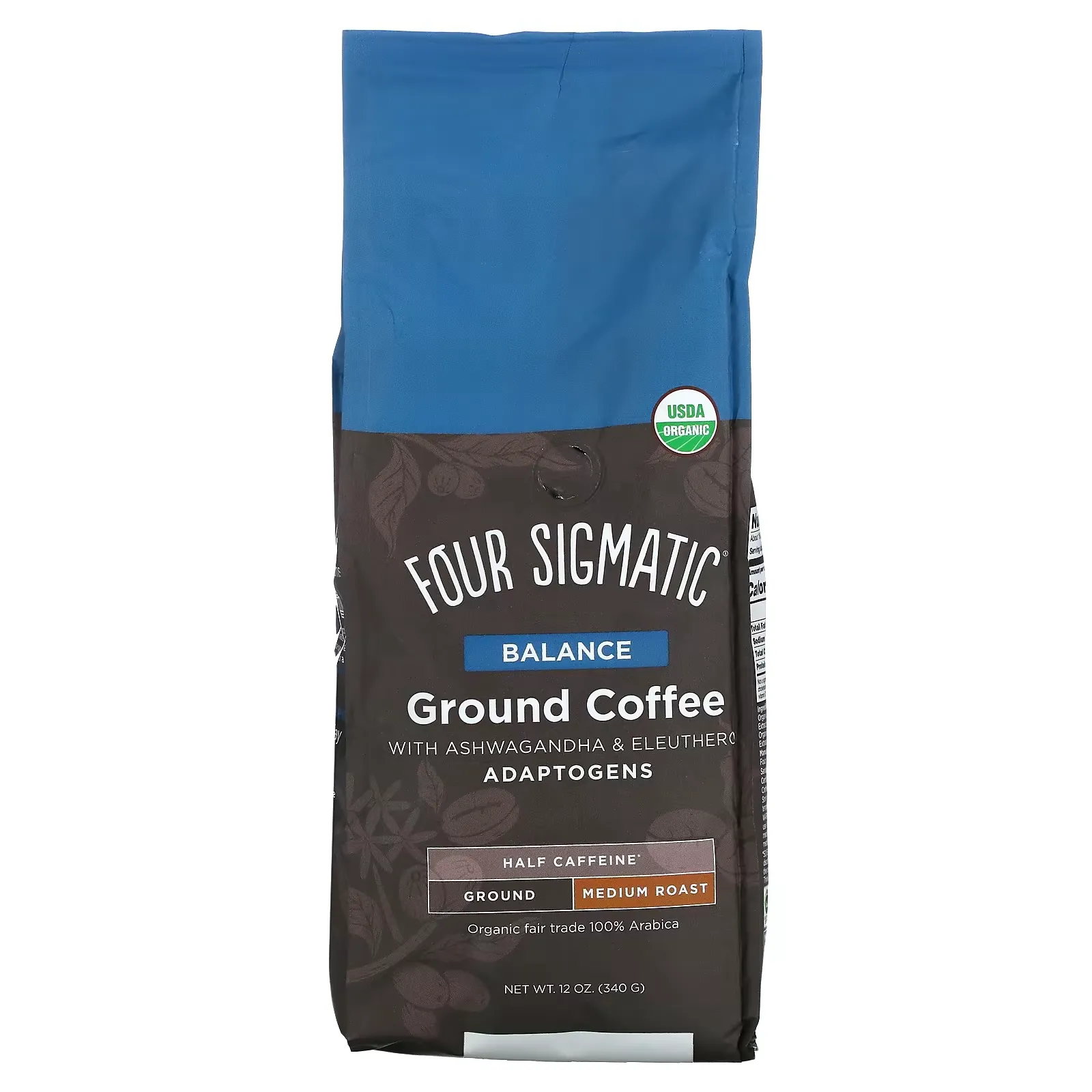 Adaptogens Ground Coffee with Ashwagandha & Eleuthero, Balance, Medium Roast, 12 oz (340 g)