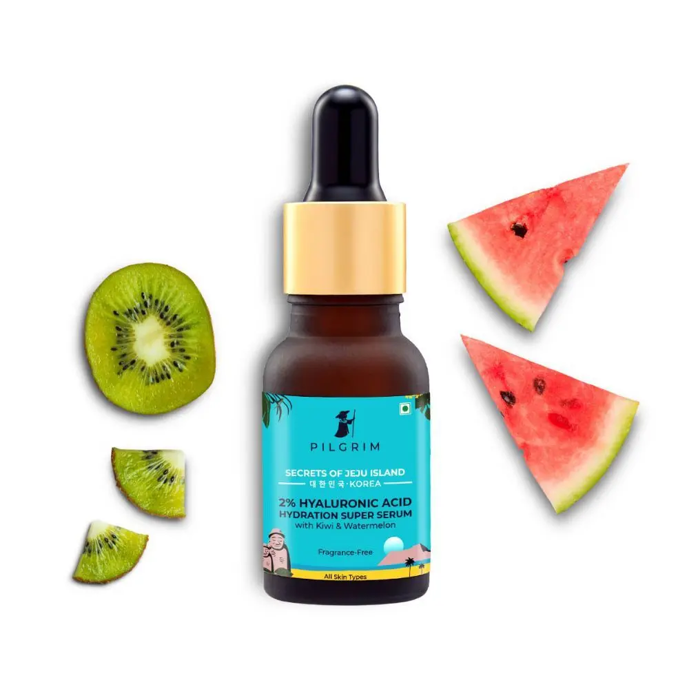 Pilgrim 2% Hyaluronic Acid Hydration Super Serum with Kiwi & Watermelon extracts, 5ml