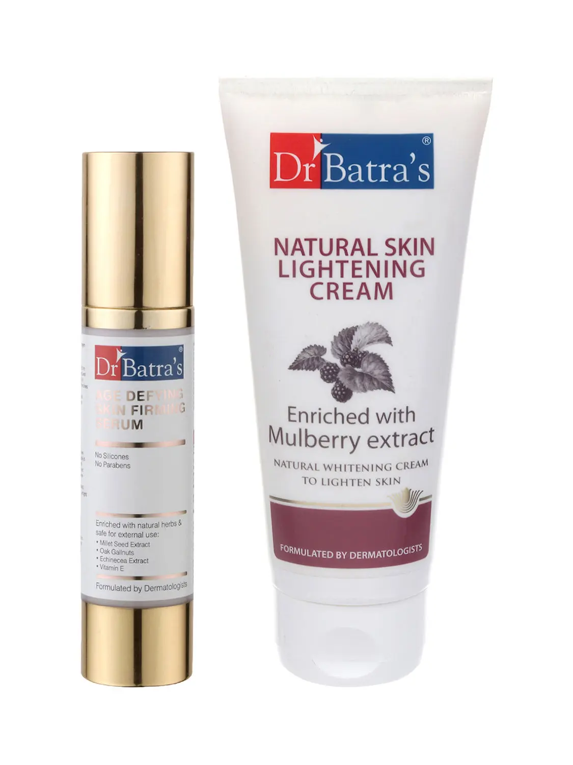 Dr Batra's Age defying Skin firming Serum - 50 g and Natural Skin Lightening Cream - 100 gm (Pack of 2 For Men and Women)