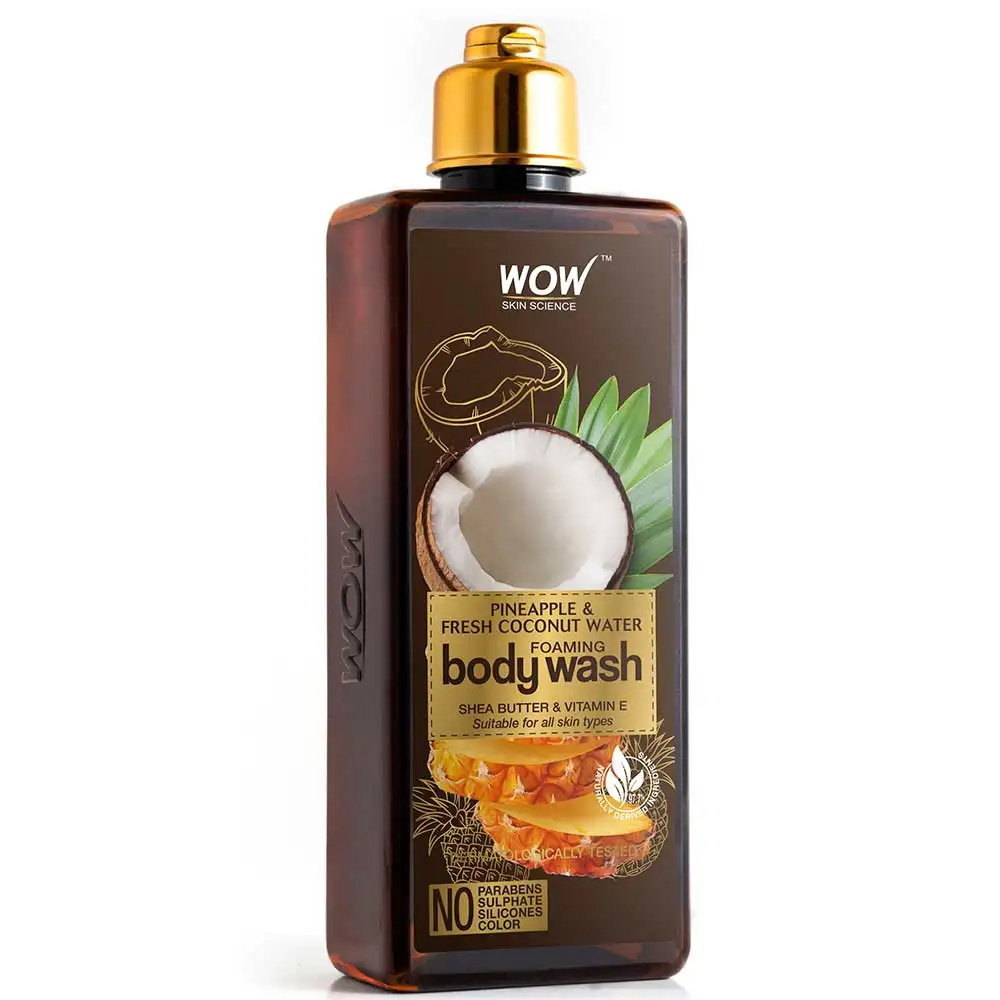 WOW Skin Science Pineapple & Fresh Coconut Water Foaming Body Wash,  250 ml  Shea Butter & Vitamin E