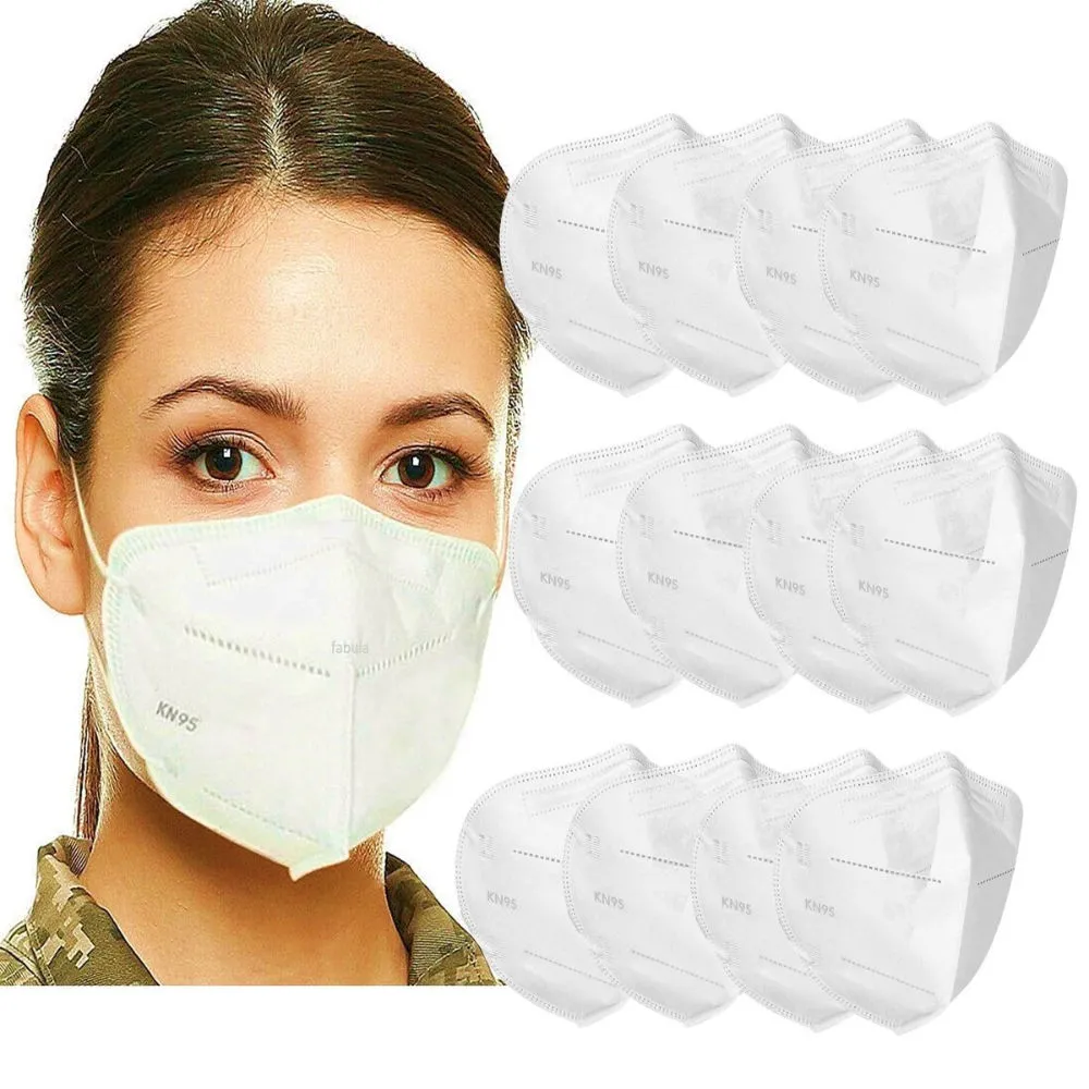 Fabula Pack Of 100 Kn95/N95 Anti-Pollution Reusable 5-Layer Mask (White)