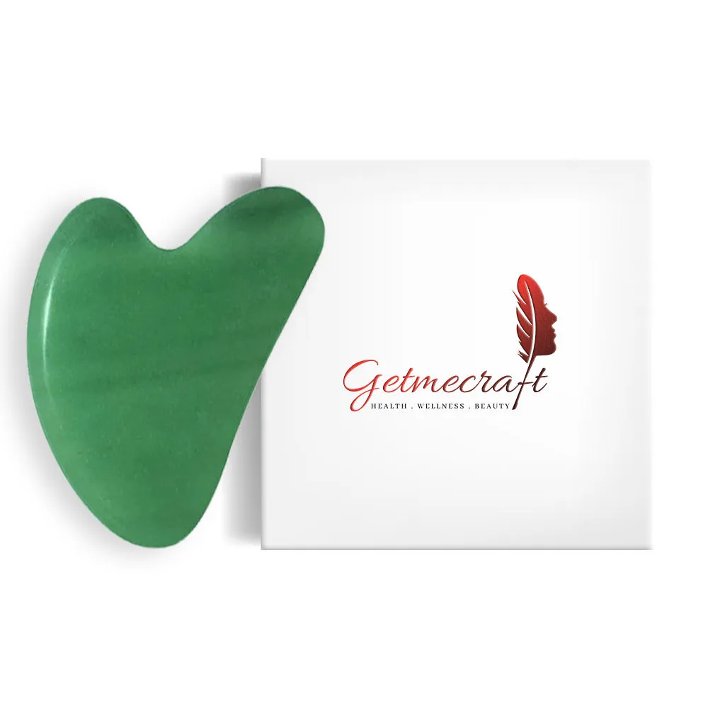 Getmecraft Green Jade Gua Sha Stone For Face, Neck And Under Eye