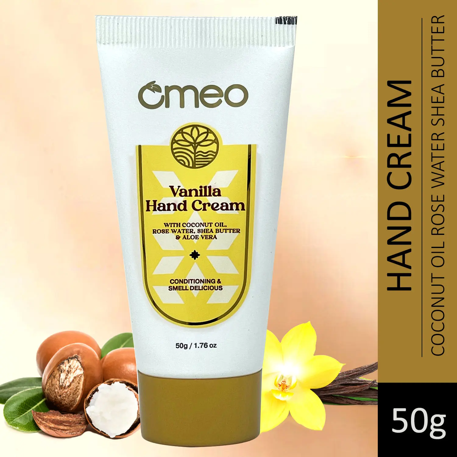 Omeo Natural Vanilla Hand Cream for Moisturization for Men & Women (50 g)