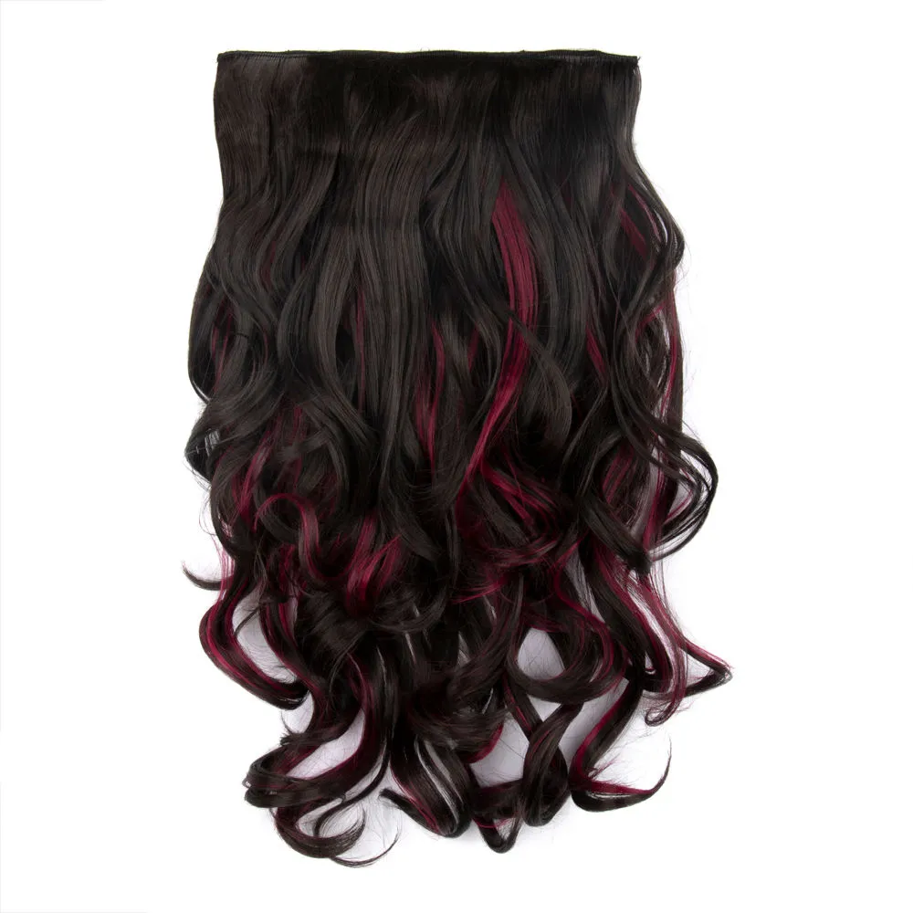 Streak Street Clip-in 18'' Soft Curls Burgundy Hair Extensions