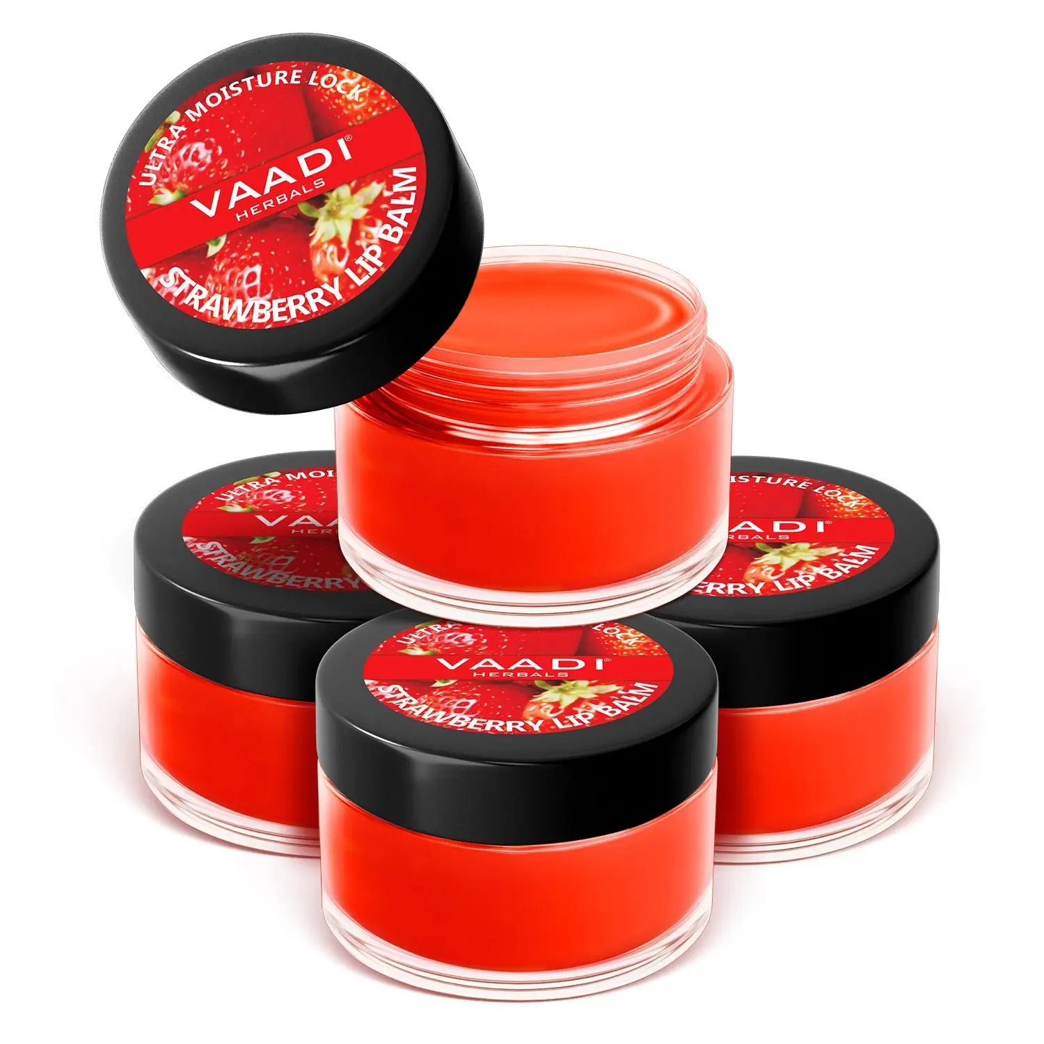 Vaadi Herbals Strawberry & Honey Balm Value Pack Of 4 (4 X 10 g)