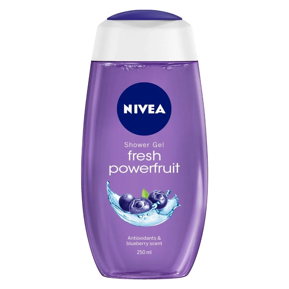 NIVEA Body Wash, Fresh Powerfruit Shower Gel, with Antioxidants & Blueberry Scent