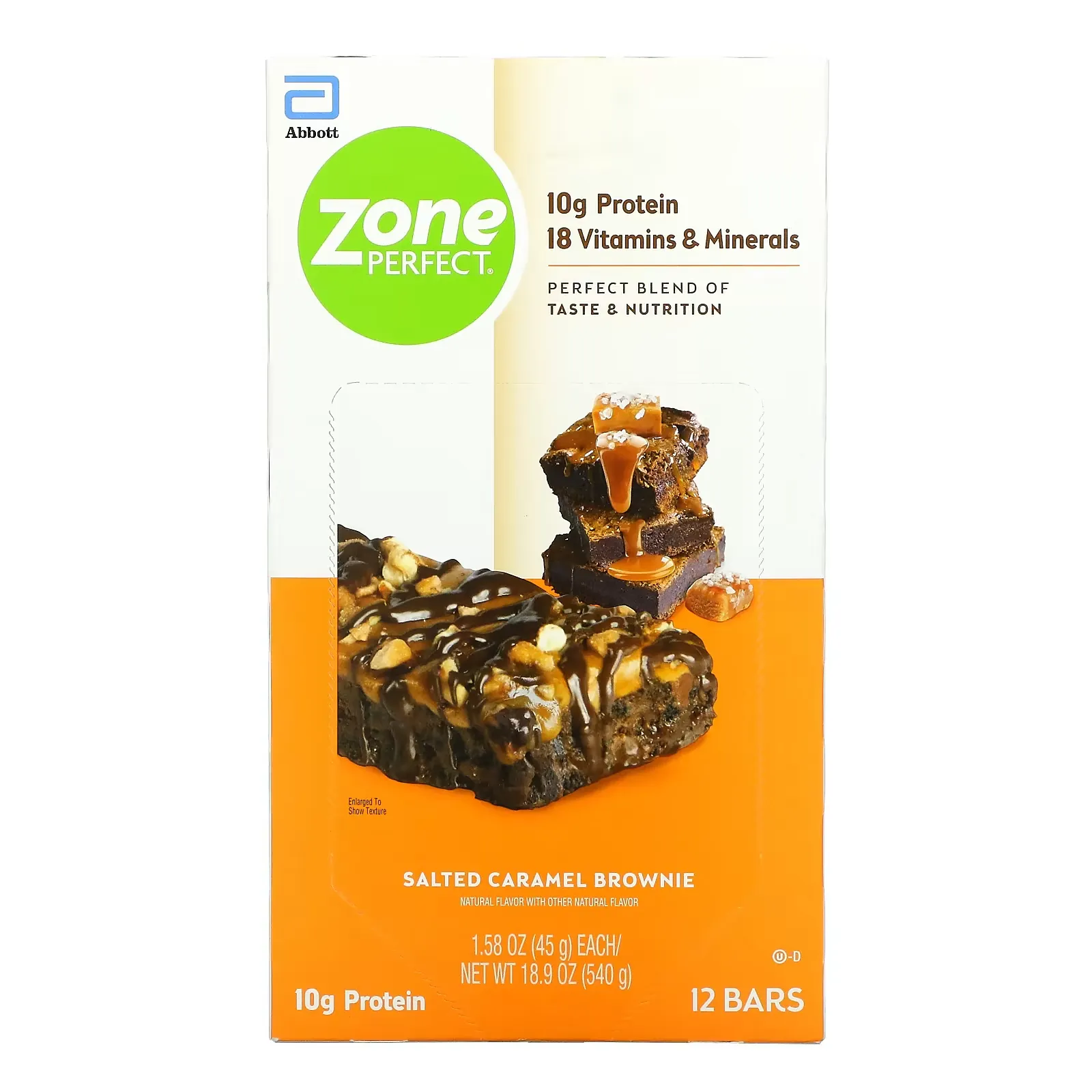 Nutritional Bars, Salted Caramel Brownie, 12 Bars, 1.58 oz (45 g) Each