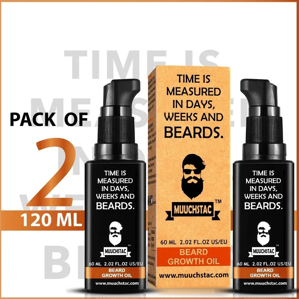 Muuchstac Herbal Beard Growth Oil For Men (Pack Of 2)