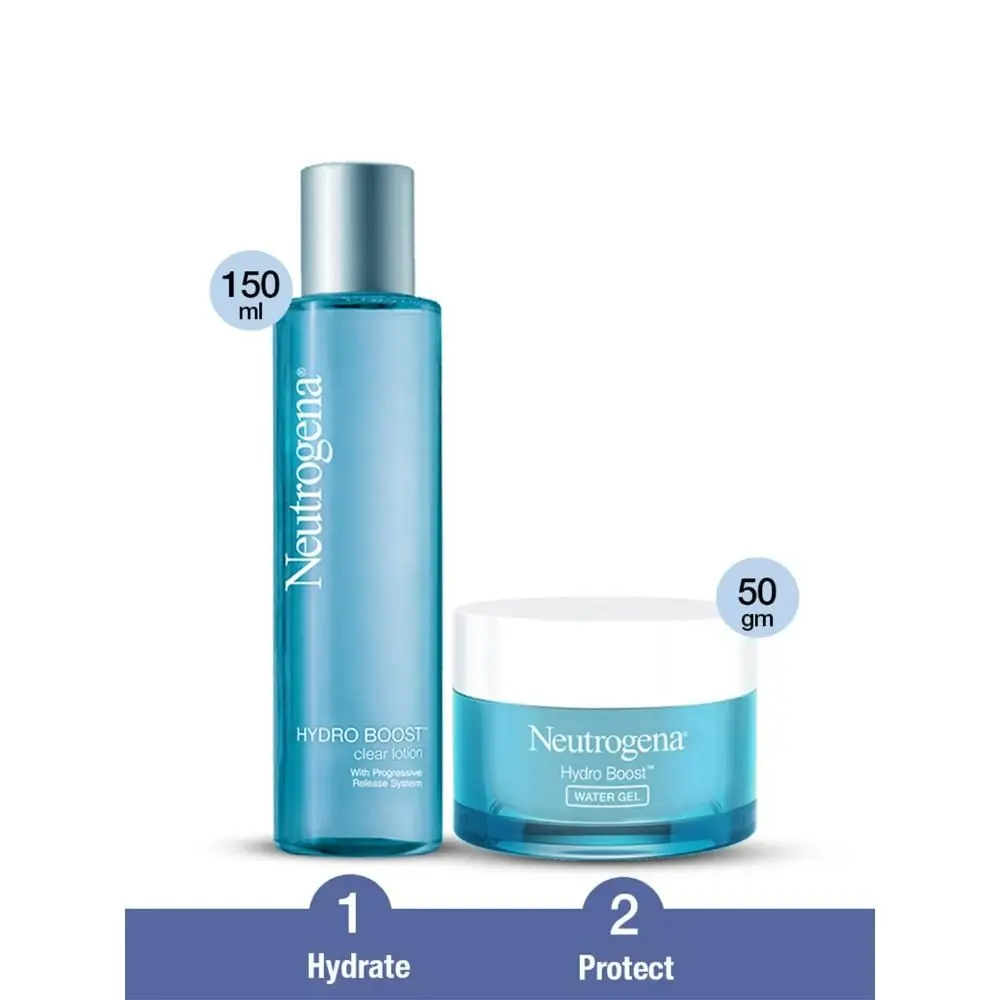 Neutrogena Hydro Boost Clear Lotion Hydrating Toner - 150 ml & Neutrogena Hydro Boost Water Gel Blue - 50 gm