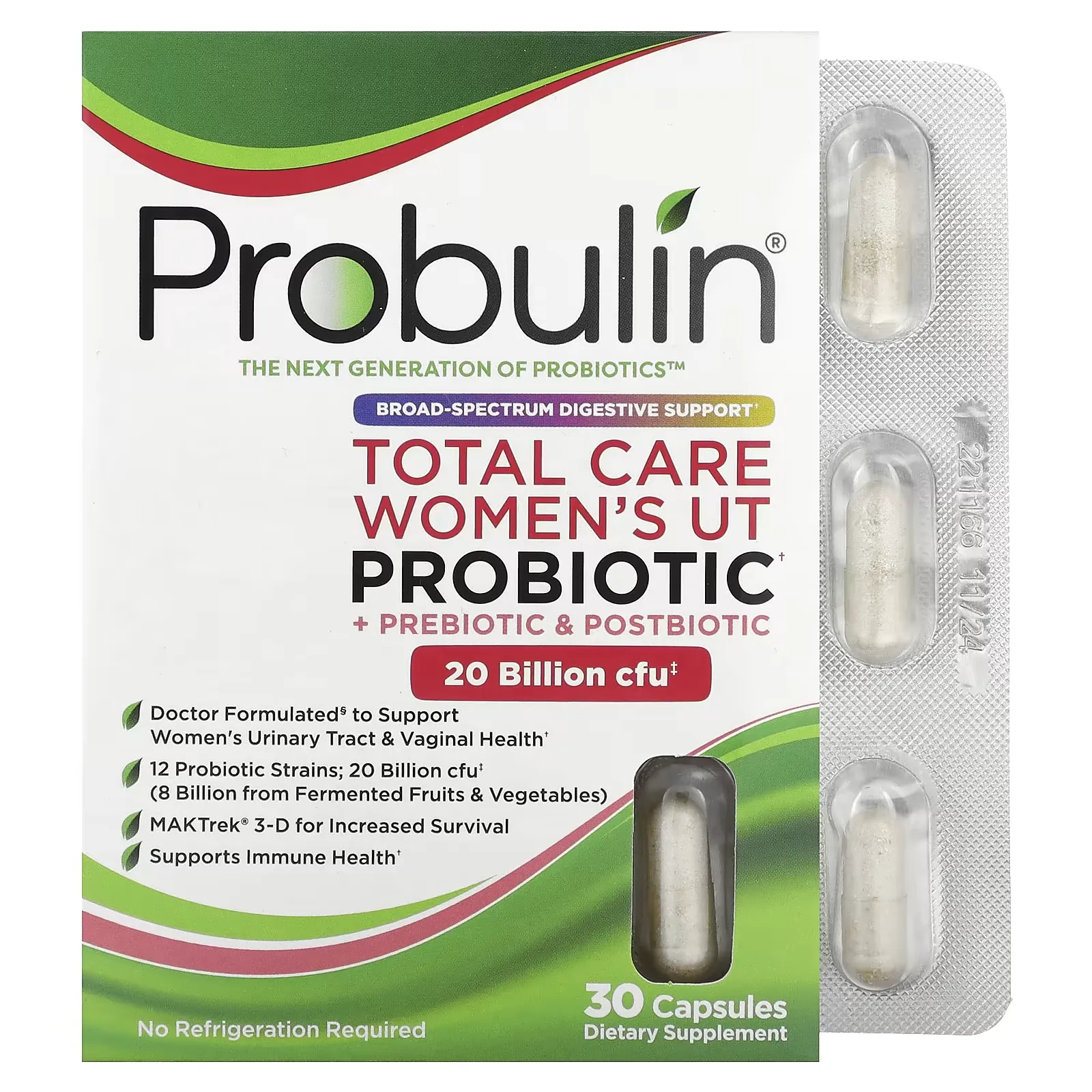 Total Care Women’s UT Probiotic, 20 Billion CFU, 30 Capsules