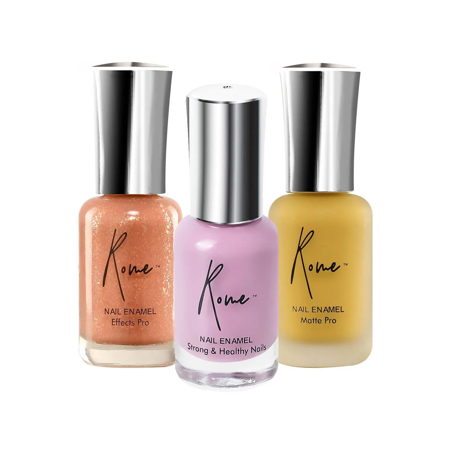 Rome Nail Enamel Set Of 3 (Mauve+ Gold Fish+ Lime Light)