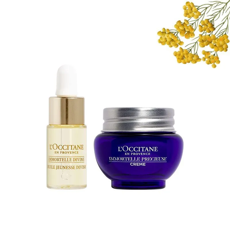 L'Occitane Immortelle Anti-Aging Face Oil & Eye Cream Travel Pack