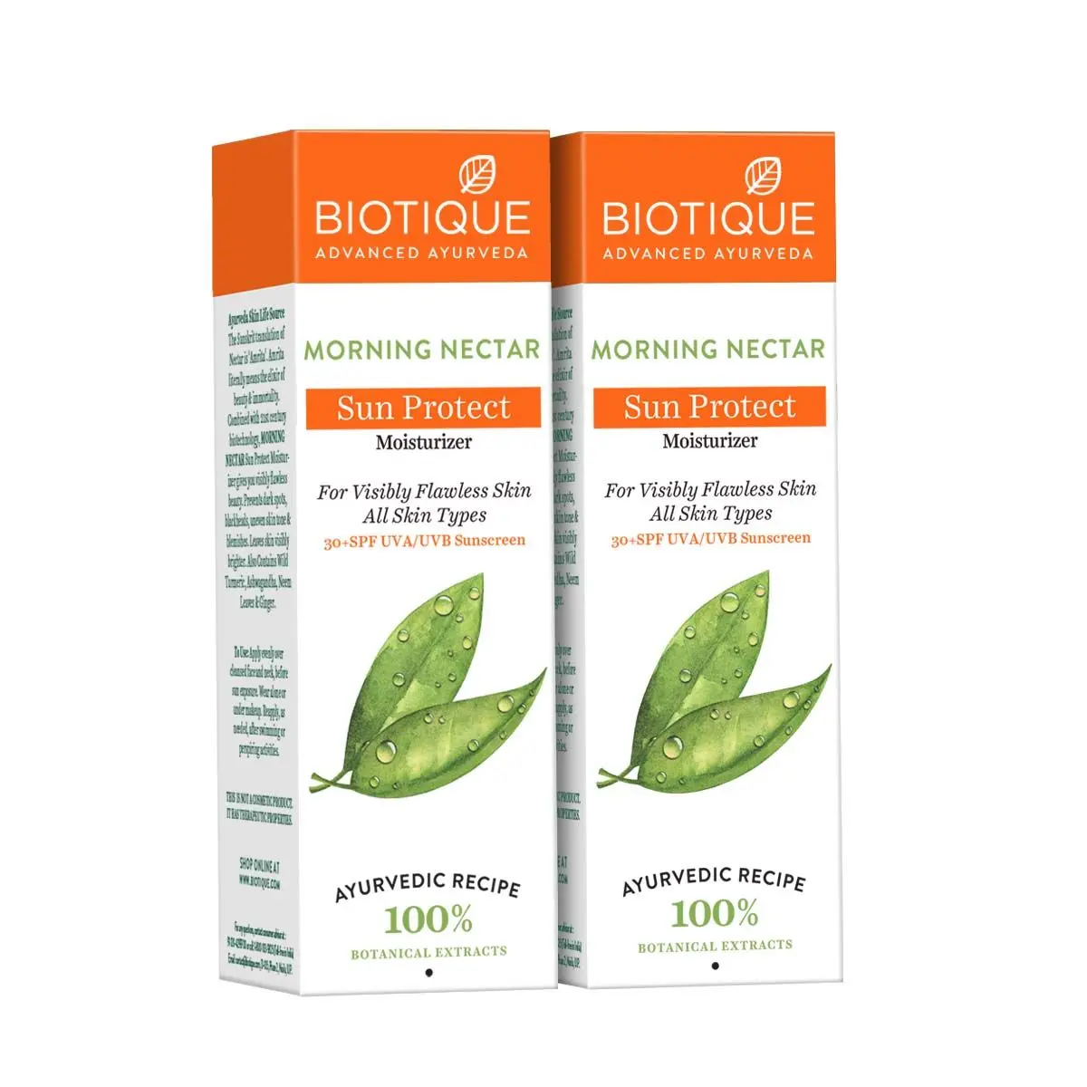 Biotique Morning Nectar Sun Protect Moisturizer (120 ml) pack of 2