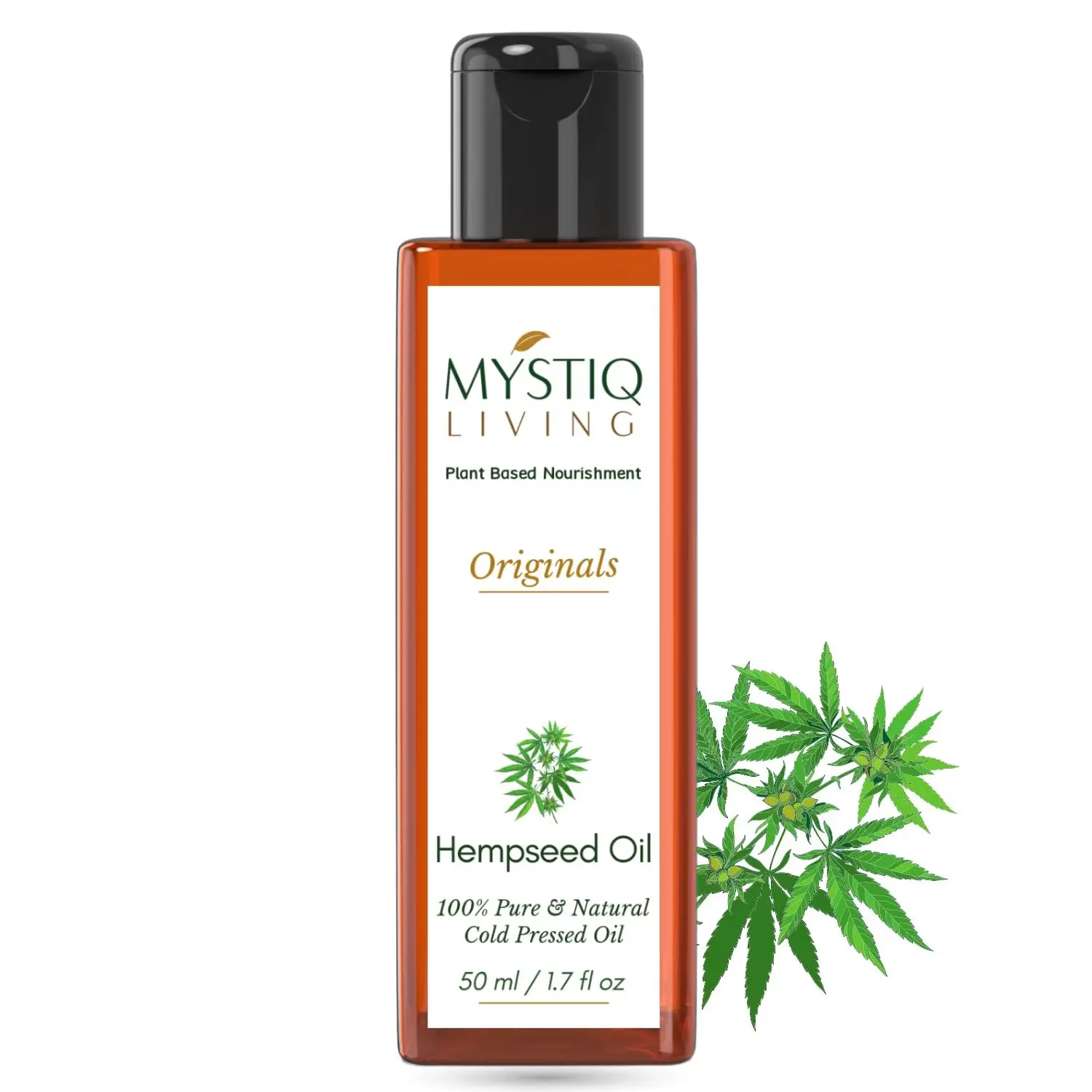 Mystiq Living Originals - Hemp Seed Oil For Face & Hair. Better Sleep, helps with Wrinkles, Fine Lines, and Expression Lines-50 ML