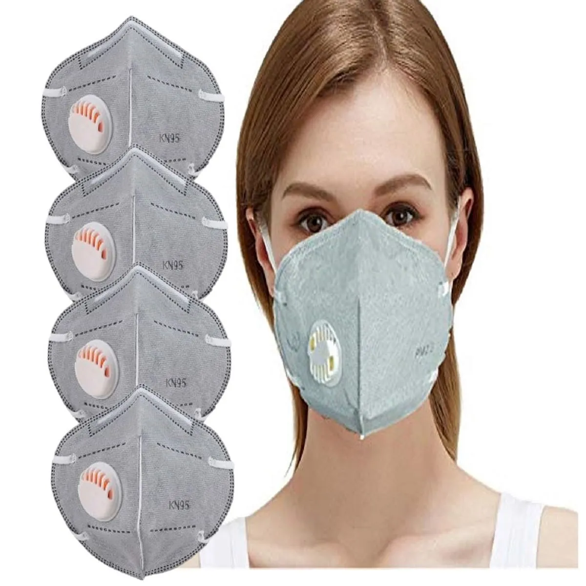 Fabula Pack of 4 Anti-Pollution Reusable 5 Layer Mask - Grey