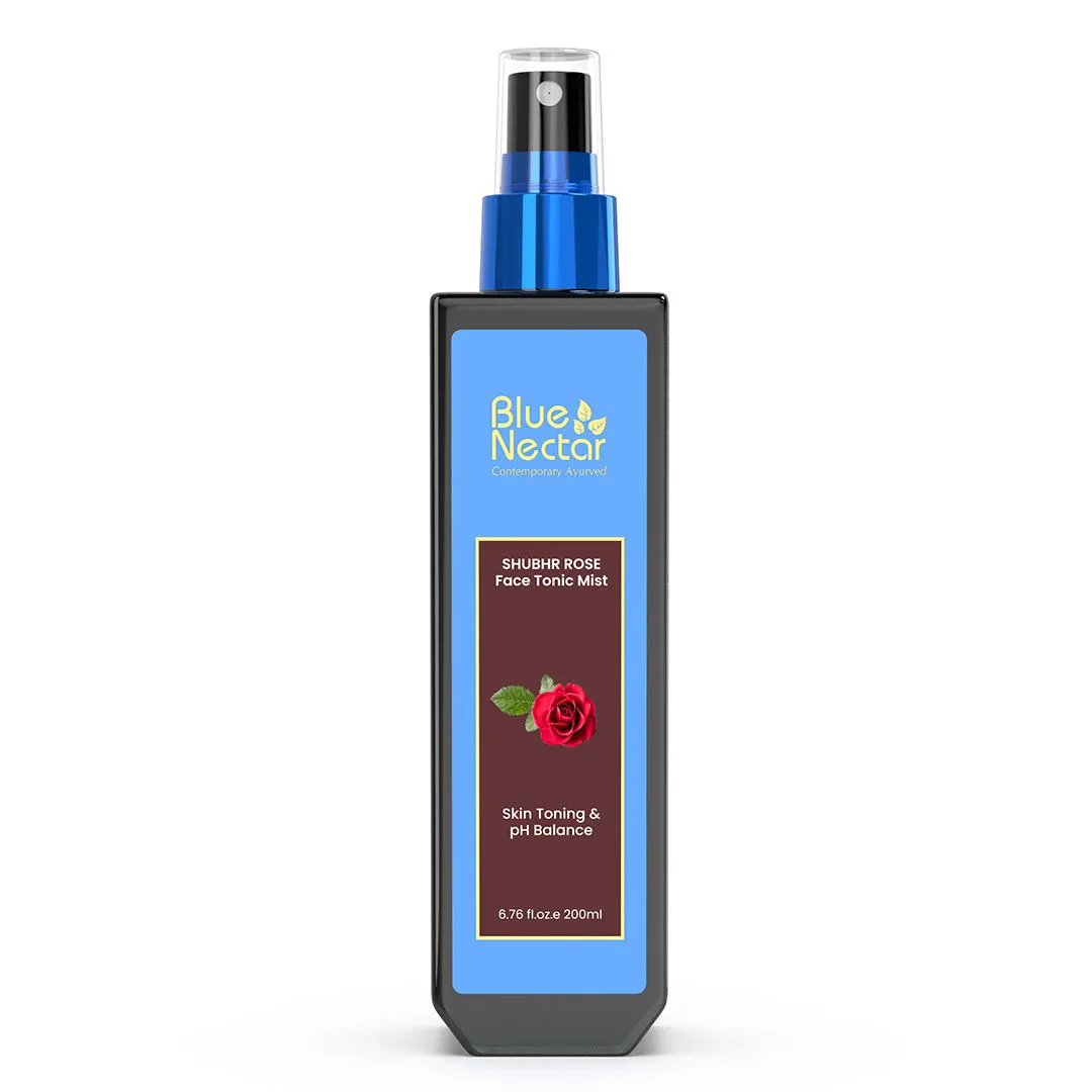 Blue Nectar Rose Water Spray for Face, Steam Distilled Pure Rose Face Toner for Glowing Skin