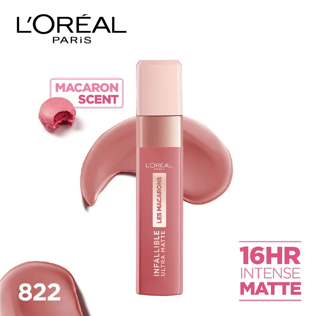 L'Oreal Paris Infallible Ultra Matte Liquid Lipstick, Les Macarons, 822 Mon Caramel (5 g)